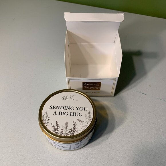 None Other - "Sending you a Big Hug" soy candle in a tin